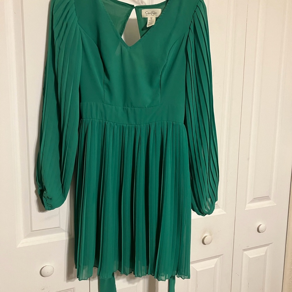 Jessica Simpson Green Long Sleeve Dress - Picture 3 of 5